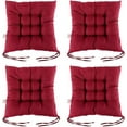 thumbnail image 1 of Nvzi Scorpiuse Chair Pads with Ties 15"x15" Non-Slip Soft Seat Cushions Set of 4 Breathable Pearl Cotton Filling Seat Cushion for Dining Living Room Kitchen Office Chair Den (15" x 15", Red), 1 of 5