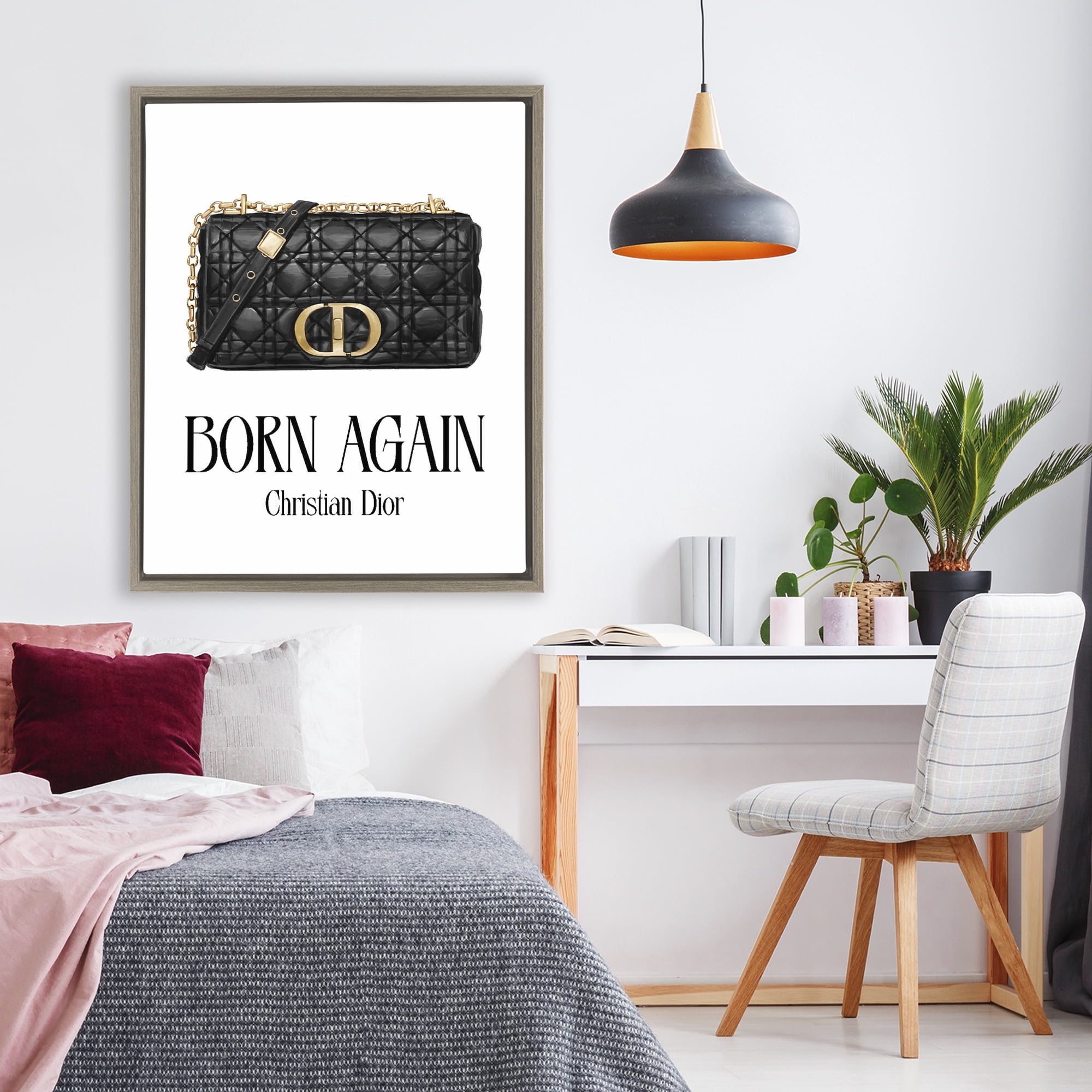 Stupell Industries Born Again Christian Bag Brown Framed Floater Canvas Wall Art, design by Ziwei Li