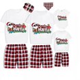thumbnail image 1 of Pijamas familiares a juego de Navidad, Santa Hustle Christams en julio, conjuntos de Pijamas cortos grises, 1 of 3