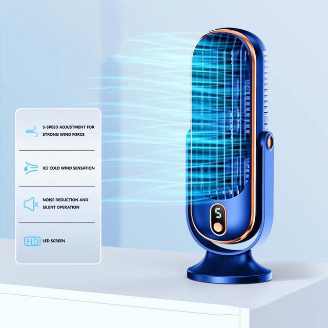 Ventilador Frío Portátil Fiudx USB Recargable Motor Sin Escobillas