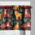 thumbnail image 5 of Ambesonne Zoo Valance & Curtain, Savannah Animal Wild Cats Motif, 55"x36", Seal Brown Dark Orange, 5 of 7