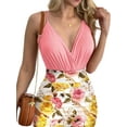 thumbnail image 3 of DYMADE Women Trendy Floral Print Slim Fit Bodycon Sling Short Length Dress, 3 of 4