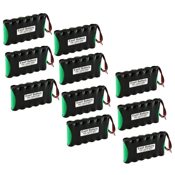 10pc Exell 7.2V Custom NiMH 2200mAh Battery Pack 6" 22AWG Bare Leads