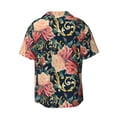 thumbnail image 6 of Lsque Rose Flowers print Men's Cuban Collar Short Sleeve Shirt Summer Beachwear Casual Button Down Fashionable Vacation Leisure Shirt-3X-Large, 6 of 7