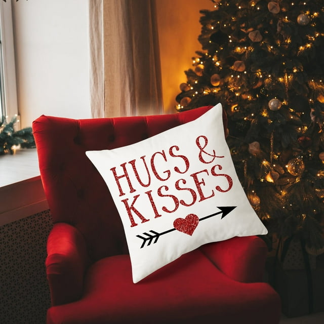 TIMIFIS Housses de Coussins de la Saint-Valentin, Décorations de la Saint-Valentin, Housses de Coussins Rouges 18x18, Décoration Maison pour Canapé Chambre Fête de Vacances Salon