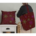 thumbnail image 5 of Soimoi Red Poly Georgette Fabric Snow Flakes Floral Decor Fabric Printed Yard 52 Inch Wide, 5 of 5