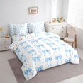 thumbnail image 2 of Manfei Blue Bow Bedding Comforter Set 7-Piece,Kids Cartoon Stars Pattern King Bedding Sets, 2 of 7