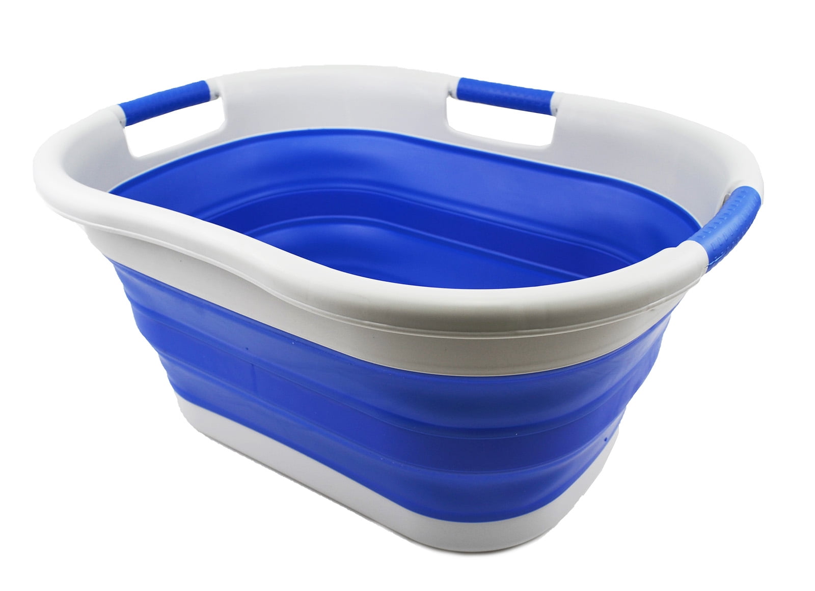 SAMMART 40L (10.5 gallon) Collapsible Plastic Laundry Basket - Foldable Pop Up Storage Container / Organizer - Portable Washing Tub - Space Saving Hamper / Basket