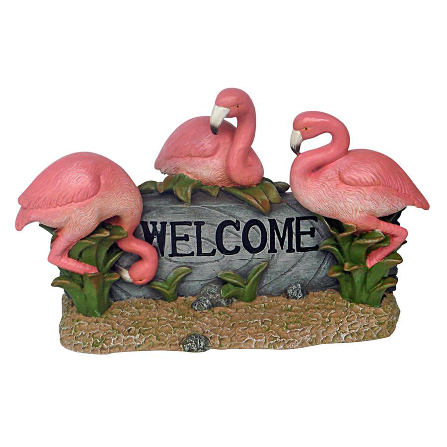 20" Pink Flamingo Wall Sculpture Tiki Bar South Sea Tropical Home Garden Decor 