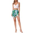 thumbnail image 2 of INSPIRE CHIC Boho Floral Skirts for Women's Tie Side Knot Tassel Slit Beach Mini Skirt M Green, 2 of 6