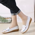 thumbnail image 4 of Summer Savings Clearance! 2023 TUOBARR Flats Shoes for Womens,Round Head Casual Flat Shoes Loafers Soft Bottom Casual Single Peas Shoes White, 4 of 5