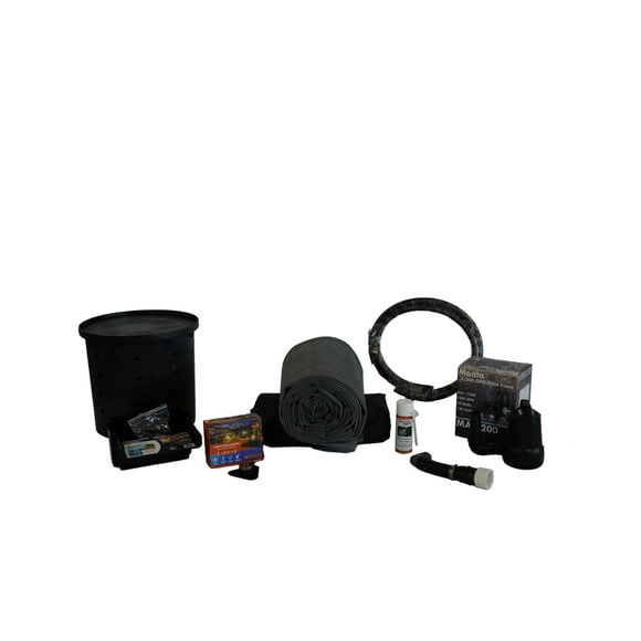 HALF OFF PONDS - Simply Waterfalls 1200 Pond Free Waterfall Kit - 7.5 ft by 15 ft EPDM Liner, 1,200 GPH Manta Series Water Pump - PXSAN1