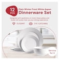 thumbnail image 2 of HeSLehs & Co. - Plain White Plates and Bowls Sets, Modern Dinnerware Set, Kitchen Dinnerware Sets, Indoor and Outdoor Plates, 12-Piece Kitchen Plates and Bowls Set, Dishwasher Safe, 2 of 7