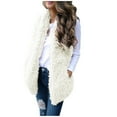 thumbnail image 2 of UTTOASFAY Women Long Sleeve Top Ladies Women Sexy Lady Faux-Fur' Solid Casual Sleeveless Warm Vest Waistcoat, 2 of 8