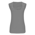 thumbnail image 4 of WREESH Womens Tank Tops Solid Color Camisole Sleeveless T-Shirt Loose Tank Top Gray, 4 of 5