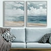 My Texas House - Soft Pastel Seascape Blue Framed Canvas Wall Art Set - 24x30