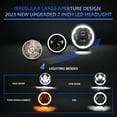 thumbnail image 3 of 7 Inch LED Headlight Round Headlight with Hi/Lo Beam, DRL and Amber Turn Signal for Cars Motorcycles Waterproof IP67, 2 Pack, 3 of 7