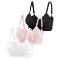 thumbnail image 1 of Bra Eleplus Deep V Wireless para mujer, paquete de 3 piezas, multicolor, 1 of 5