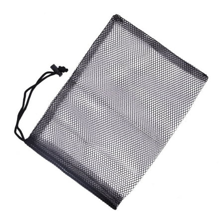 HOOWIFFY 4pcs Golf Pouch Bag with Drawstring Closure Black Mesh for Sports Enthusiasts