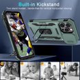 thumbnail image 5 of for iPhone 14 Pro Max Case with Slide Camera Cover+Screen Protector(1 Pack),Rotated Ring Kickstand Military Grade Shockproof Protective Cover 6.7 Inch-Green, 5 of 15