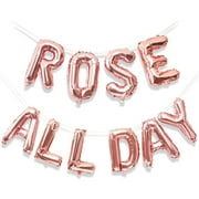 Rose All Day Letter Rose Gold Foil Balloons 16" for Bridal Shower & Bachelorette Party Decorations