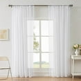 thumbnail image 2 of Solid Color Sheer Curtains, Light Filtering Rod Pocket Translucent Curtain Panels, for Living Room, Bedroom Window (White, 51.18x39.37in), 2 of 6