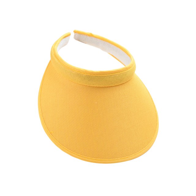 Sonducket Sombreros para el sol Protección Clip-On Gorras Visera de lino Ajustable Grandes aleros Parte vacía Color sólido Regalo deportivo Sombreros amarillo Sonducket AP010232-01