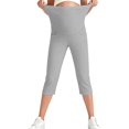 thumbnail image 3 of Only Moment Ladies Long Shorts Blended Fabric High Waisted Stretch Ankle Pants for Women Business Casual Travel Athletic Work Womens Yoga Shorts Grey,M, 3 of 5