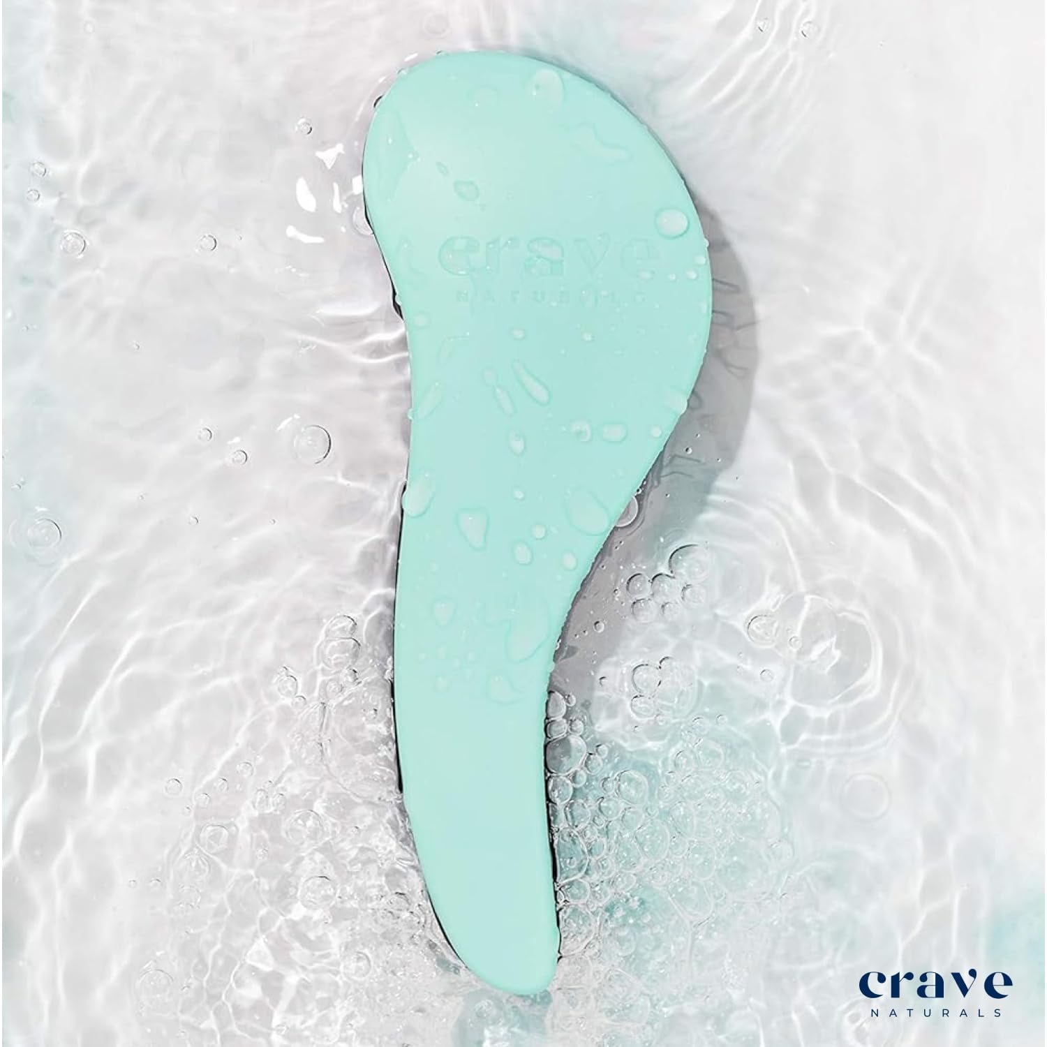 Crave Naturals BIGGIE Glide Thru Detangling Brush - Detangler Hairbrush for Wet or Dry, Curly or Straight Hair - Gentle on Tangles, Ideal Hair Brush and Comb for Adults and Kids - 8.4x3.4-Inch (Mint)