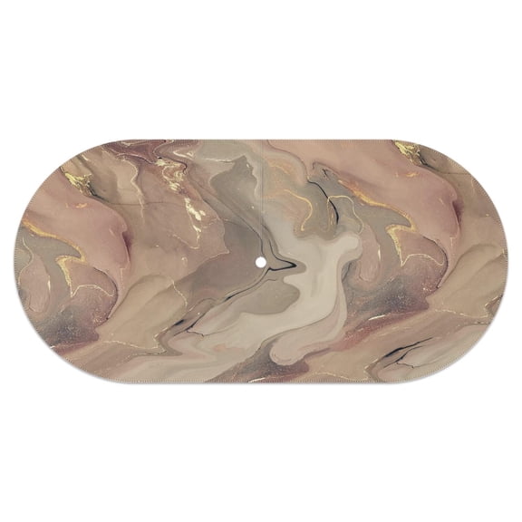 Outdoor Oval Waterproof Marble Tablecloth with Umbrella Hole and Zipper,Reusable Indoor/Outdoor Durable Table Cover for Patio, Party, Picnic 60 X 120 Inch