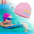 thumbnail image 2 of Unique Bargains 1 Pc Knitted PU Letter Printed Swim Cap Pink, 2 of 6