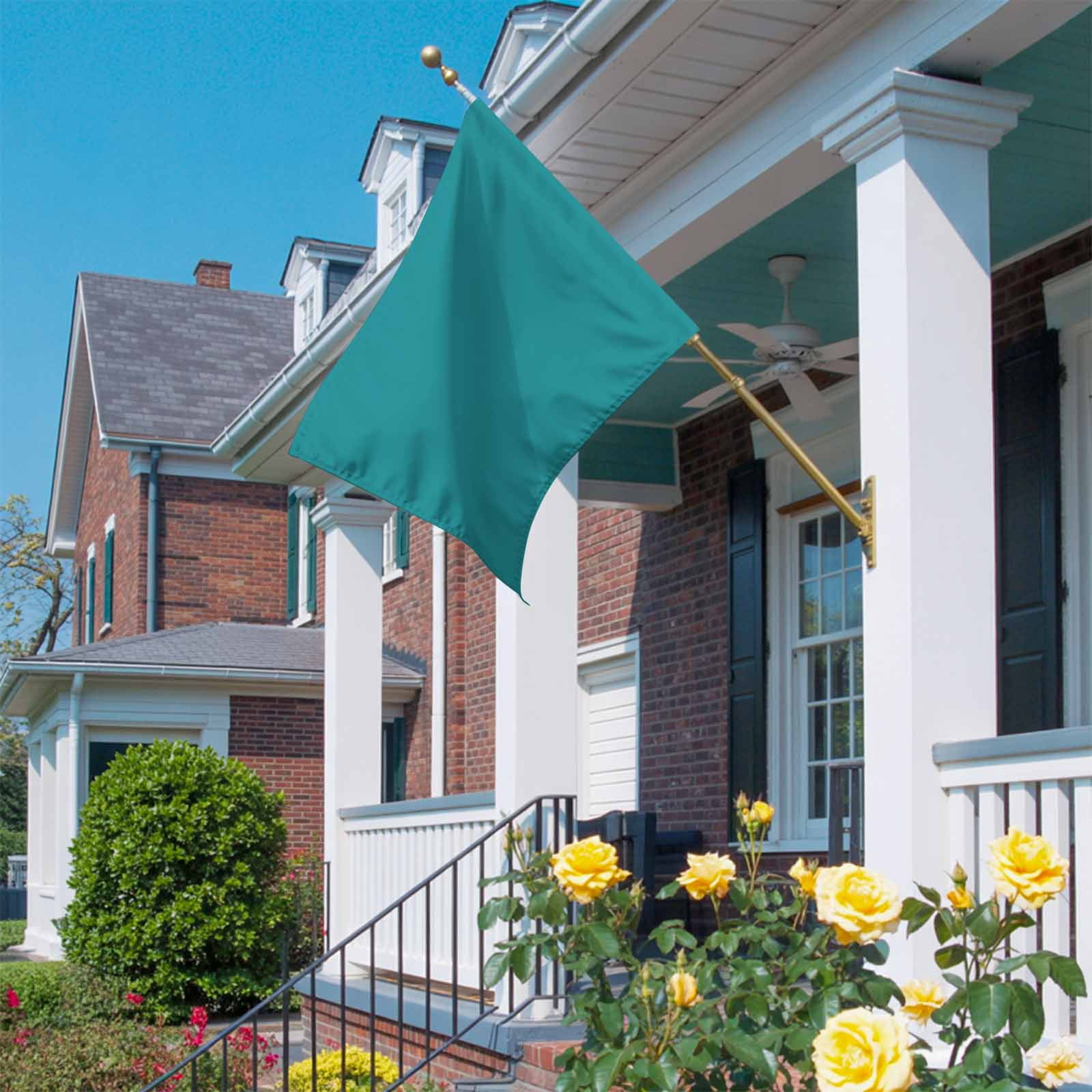 Teal House Flag 28 x 40 Inches, Solid Color Weather Proof Outdoor Patio Flags Double Sided Small House Decoration for Yard Lawn Outside Home