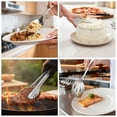 thumbnail image 3 of GPED 10 Pieces Stainless Steel Serving Utensils, Large Serving Utensils Set for Partie, Include 8.7" Pie Cake Server, 8.7" Serving Spoons, 8.7" Slotted Spoons, and 9.4" Tongs (Silver), 3 of 7