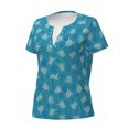 thumbnail image 2 of Naloa Sea Turtle Print T-Shirts Short Sleeve V Neck Tees for Women Fashion Tops Trendy Lightweight Soft Casual Summer Outfits Clothes, 2 of 5