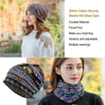 thumbnail image 3 of Bonnet Slouchy Style Bohémien Musulman Hijab Turban Extensible Protection des Oreilles Accessoires de Coiffure Bonnet Bleu floral, 3 of 5