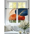 thumbnail image 4 of Abstract Graffiti Sheer Curtains for Living Room Bedroom, Light-filtering Sheer Curtain, Vintage Art Orange Blue Gold Lines LigRod Pocket Voile Window Treatment Drapes, 52’’Wx54’’L, 2 Panels Set, 4 of 7