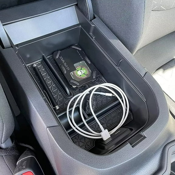 Fits Toyota RAV4 2019-2024 Black Armrest Storage Tray - Center Console