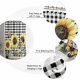 thumbnail image 7 of Shower Curtains Sunflower Leaves Butterfly Bath Curtain Black White Buffalo Plaid Waterproof Bathroom Shower Curtain Set with Hooks Decoration 72 x 72 Inches, 7 of 7