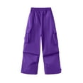 thumbnail image 3 of GYRATEDREAM Cargo Pants for Girls Wide Leg Casual Quick Dry Cargo Pants Trousers Lightweight Kids Joggers with Pockets, 3 of 7