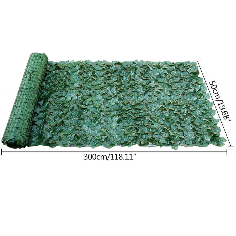 Artificial Faux Ivy Flexible Leaf Privacy Plastic Garden Fence, 50x300cm Green Garden Edging Border for Yard, Lawn, Vegetable Beds - Easy to Install, Weather-Resistant Decorative Fence