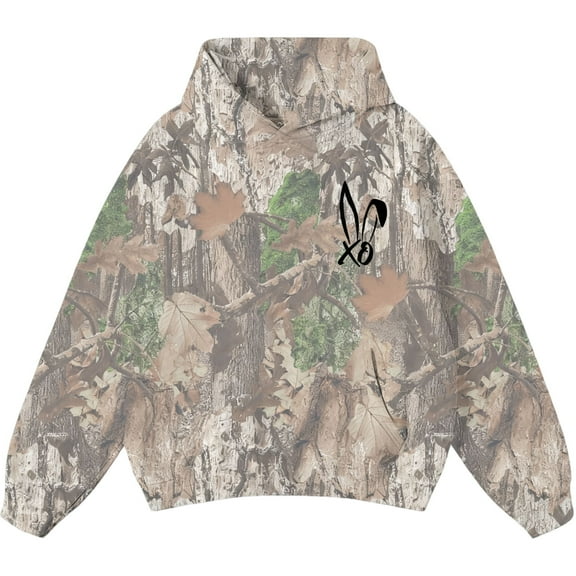 Bunnie Xo Logo Camo Hoodie Fashion Print Unisex Hooded Sweatshirt