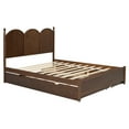 thumbnail image 5 of Harper & Bright Designs Queen Storage Bed with Twin XL Trundle, Wood Queen Size Platform Bed with 2 Storage Drawers, Walnut, 5 of 17