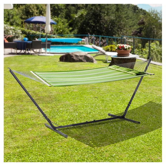 Hammock Stand 10-13ft Adjustable Steel Stand Indoor Outdoor Use Portable Black