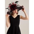 thumbnail image 4 of Women's Kentucky Derby Church Dress Hat Wide Brim Leaf Flower Bridal Shower Hat, 4 of 5