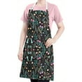 thumbnail image 5 of Pioneer Flower Floral Print Pattern Apron-Garden Aprons for Women with Pockets-Cotton Linen Waterproof Kitchen Cooking Gardening Aprons Adjustable for Kitchen,Cooking,BBQ and Salon 33x27 Inch, 5 of 7