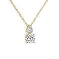 thumbnail image 4 of Lab Diamond Dangling Pendant Necklace For Women | 3 Carat IGI Certified Round Shape | Paloma Two Stone Dangling Lab Diamond Pendant In 14K Yellow Gold | FG-VS1-VS2 Quality | Friendly Diamonds, 4 of 6