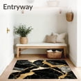 thumbnail image 3 of ODIKA 4'x6' Machine Washable Non-Slip Area Rug, Stylish Black Gold Marble Stone Effect Floor High Traffic Rug, Black, 83174, 3 of 7