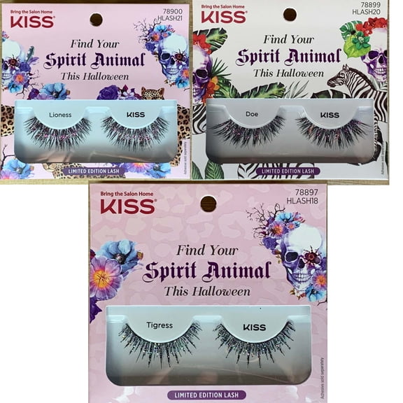 Kiss Spirit Animal Halloween EyeLashes Tigress Lioness Doe Limited Edition 3PK