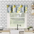 thumbnail image 4 of Blue Tile Lemon Valance, Italian Navy Blue Burlap Watercolor Flower Lemon Olive Summer Fruit Window Valances Curtains for Farmhouse Kitchen Living Dinning Room Café Décor 54x18inch, 4 of 6
