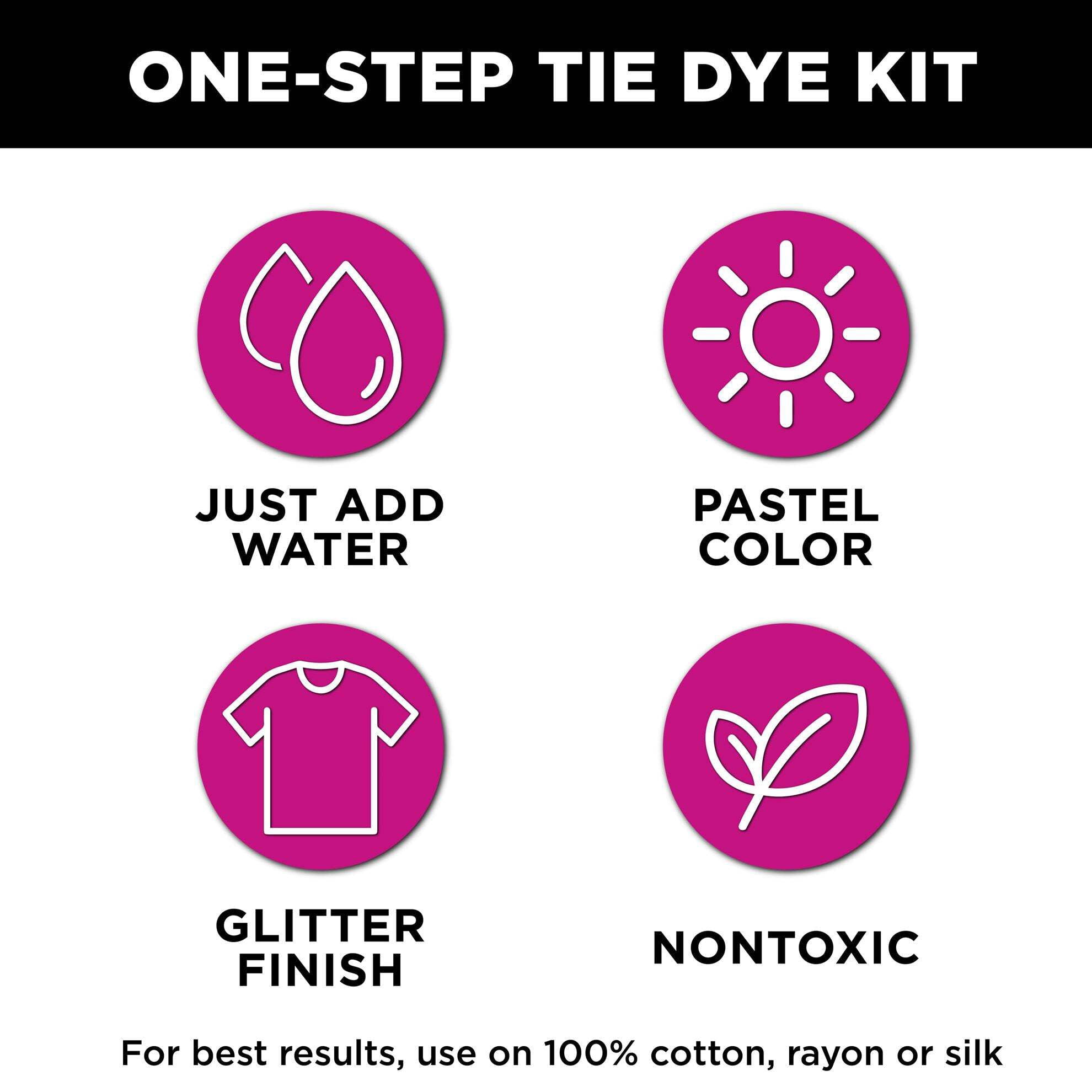 Tulip Glitter Tie-Dye Tub, Design Your Looks, Make Your Favorite Colors Sparkle, Includes 18 Easy-Squeeze Dye Bottles and Glitter Pigments/Mixers, All-in-One Party Activity Kit, 76 pieces